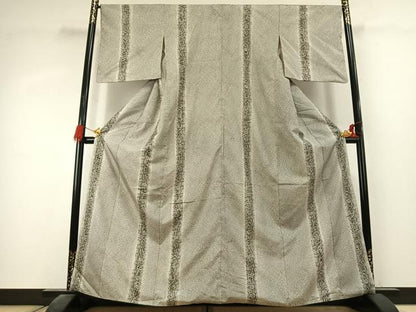 平和屋着物●本場染大島紬　草花間道　正絹　逸品　AABK1440fy