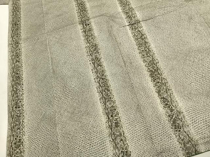 平和屋着物●本場染大島紬　草花間道　正絹　逸品　AABK1440fy