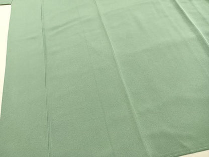 平和屋着物●上質な色無地　堅牢染　薄青色　丹後ちりめん　反端付き　洗えるきもの　正絹　逸品　未使用　AABK1444fy