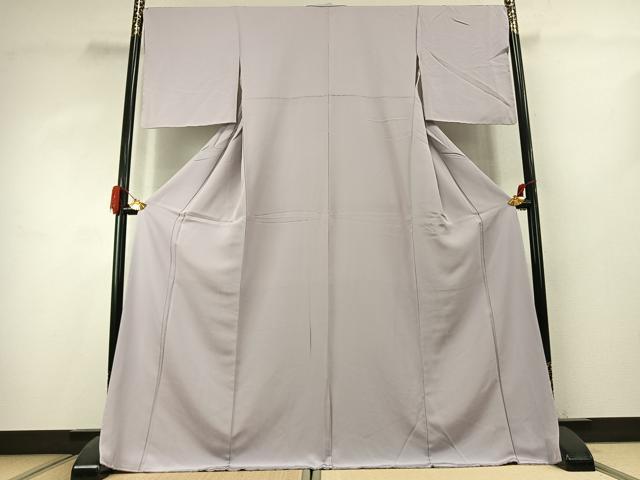 平和屋着物●上質な色無地　暁鼠色　ロング丈　正絹　逸品　未使用　AABK1448fy