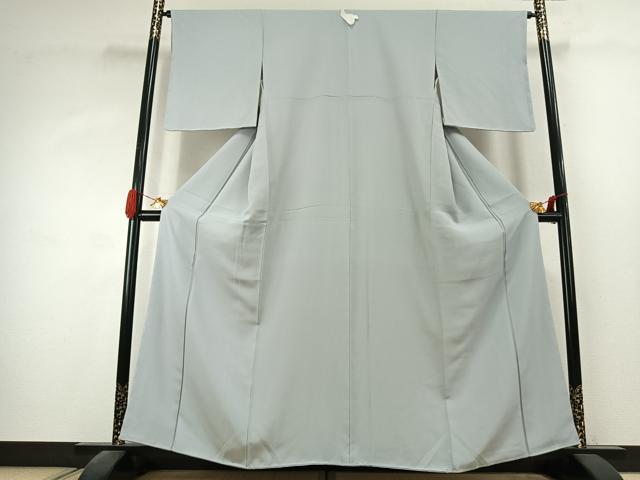 平和屋着物●上質な色無地　藍白色　正絹　逸品　未使用　AABK1449fy