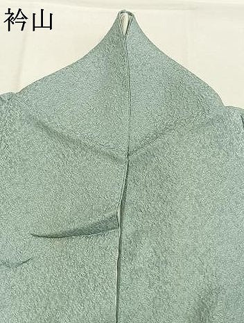 平和屋着物●上質な色無地　紋意匠　錆青磁色　正絹　逸品　AABK1452fy