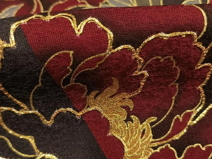 平和屋着物●豪華振袖　駒刺繍　折鶴　草花文　暈し染め　金彩　正絹　逸品　AABK1454fy