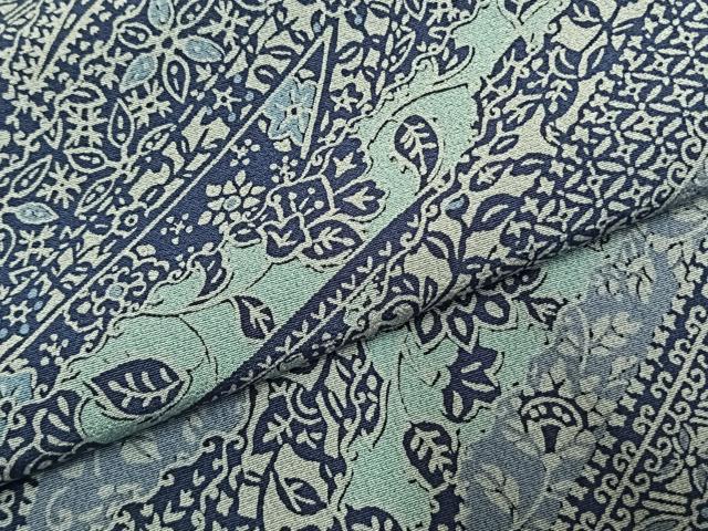 平和屋着物●上質な小紋　型染め　切嵌花文　正絹　逸品　未使用　AABK1455fy
