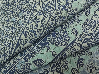 平和屋着物●上質な小紋　型染め　切嵌花文　正絹　逸品　未使用　AABK1455fy