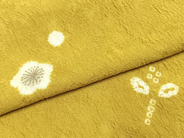 平和屋着物●訪問着　絞り　舞花文　金彩　正絹　逸品　AABK1459fy