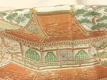 平和屋着物●豪華色留袖 寿光織 風景人物文 金糸 さが美扱い 正絹 逸品 AABK1466fy