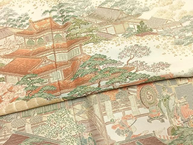平和屋着物●豪華色留袖 寿光織 風景人物文 金糸 さが美扱い 正絹 逸品 AABK1466fy