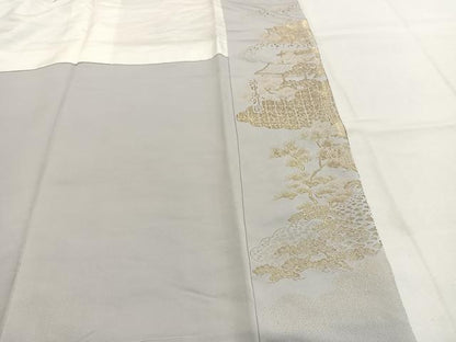 平和屋着物●豪華色留袖 寿光織 風景人物文 金糸 さが美扱い 正絹 逸品 AABK1466fy