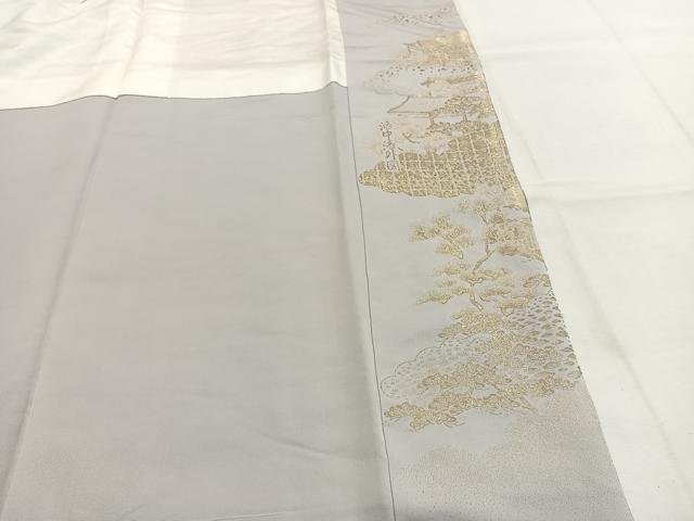 平和屋着物●豪華色留袖 寿光織 風景人物文 金糸 さが美扱い 正絹 逸品 AABK1466fy
