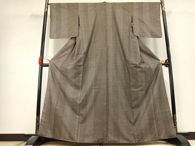 平和屋着物●本場大島紬　7マルキ　間道　正絹　逸品　AABK1469fy
