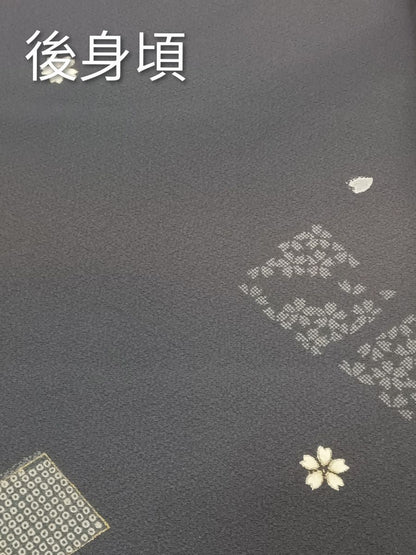 平和屋着物●上質な小紋　舞桜文　金彩　正絹　逸品　AABK1476fy