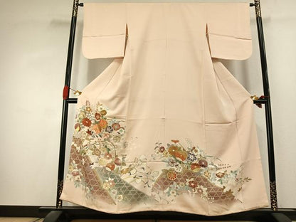 平和屋着物●創業460年・千總　色留袖　駒刺繍　草花文　暈し染め　金彩　大丸扱い　正絹　逸品　AABK1475fy
