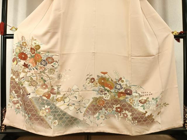 平和屋着物●創業460年・千總　色留袖　駒刺繍　草花文　暈し染め　金彩　大丸扱い　正絹　逸品　AABK1475fy