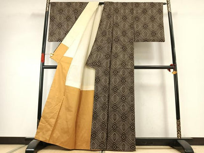 平和屋着物●本場大島紬　龍郷絣　正絹　逸品　AABK1477fy