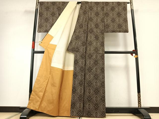 平和屋着物●本場大島紬　龍郷絣　正絹　逸品　AABK1477fy