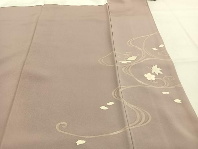 平和屋着物●豪華色留袖 駒刺繍 地紙花文 金彩 正絹 逸品 AABK1478fy