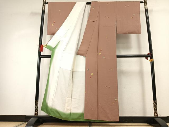 平和屋着物●上質な小紋　源氏香　花唐草文　正絹　逸品　AABK1484fy