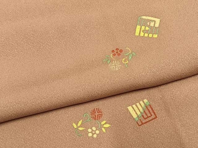 平和屋着物●上質な小紋　源氏香　花唐草文　正絹　逸品　AABK1484fy