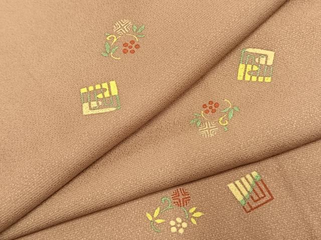 平和屋着物●上質な小紋　源氏香　花唐草文　正絹　逸品　AABK1484fy