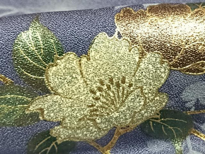 平和屋着物●訪問着　作家物　枝花文　暈し染め　金銀彩　正絹　逸品　AABK1487fy