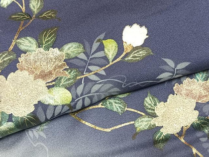 平和屋着物●訪問着　作家物　枝花文　暈し染め　金銀彩　正絹　逸品　AABK1487fy
