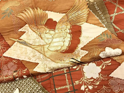 平和屋着物●豪華振袖　駒刺繍　花鳥文　金銀彩　正絹　逸品　AABK1489fy