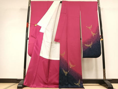 平和屋着物●染色作家　斉藤三才　振袖　寿光織　三才鳥　暈し染め　正絹　逸品　AABK1490fy