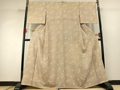 平和屋着物●人間国宝　南部芳松　突彫り　小紋　花蝶文　正絹　逸品　AABK1491fy