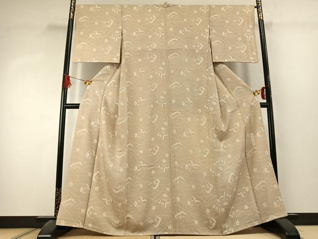 平和屋着物●人間国宝　南部芳松　突彫り　小紋　花蝶文　正絹　逸品　AABK1491fy