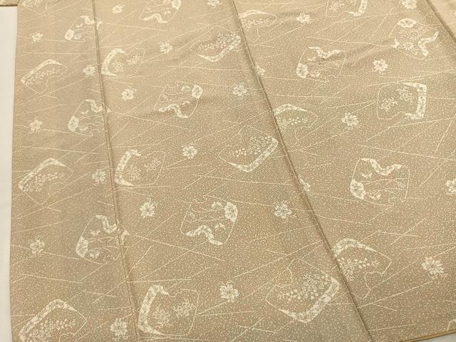 平和屋着物●人間国宝　南部芳松　突彫り　小紋　花蝶文　正絹　逸品　AABK1491fy