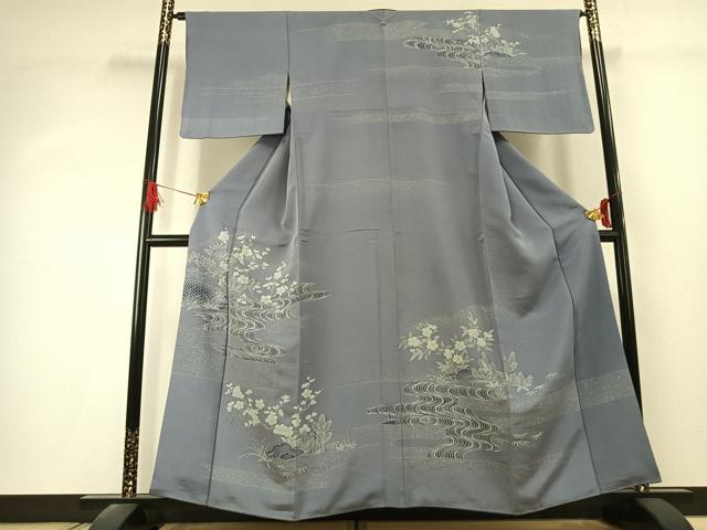 平和屋着物●訪問着　刺繍　松竹梅　金糸　金彩　正絹　逸品　AABK1493fy