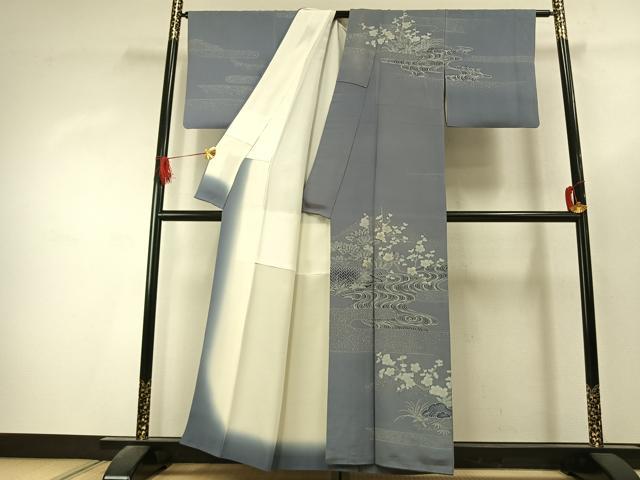 平和屋着物●訪問着　刺繍　松竹梅　金糸　金彩　正絹　逸品　AABK1493fy