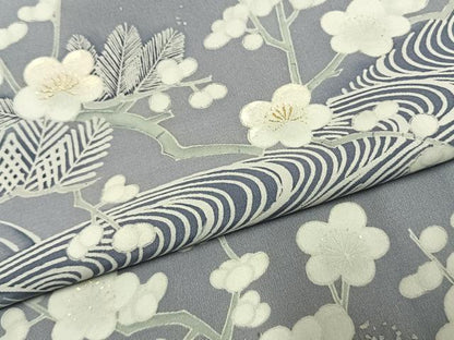 平和屋着物●訪問着　刺繍　松竹梅　金糸　金彩　正絹　逸品　AABK1493fy