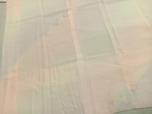 平和屋着物●長襦袢　無双仕立て　草花文　暈し染め　正絹　逸品　AABK1495fy