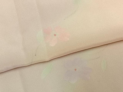 平和屋着物●長襦袢　無双仕立て　草花文　暈し染め　正絹　逸品　AABK1495fy