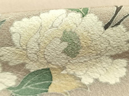 平和屋着物●訪問着　友禅　枝花文　暈し染め　ロング丈　正絹　逸品　AABK1496fy