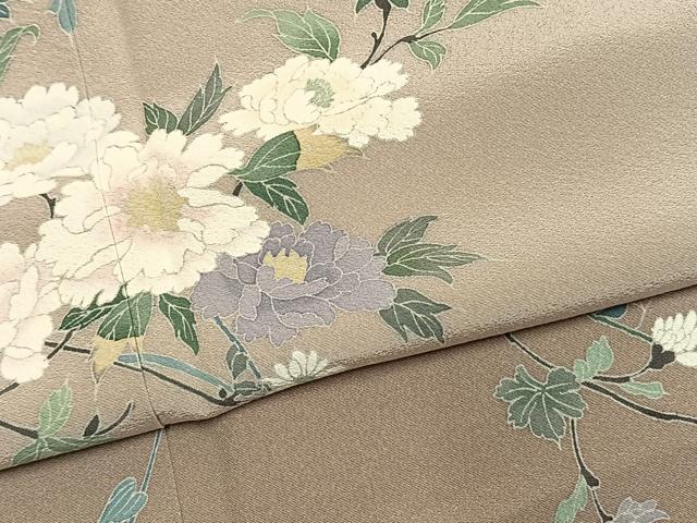 平和屋着物●訪問着　友禅　枝花文　暈し染め　ロング丈　正絹　逸品　AABK1496fy