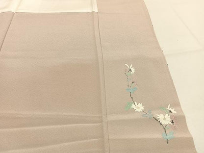 平和屋着物●訪問着　友禅　枝花文　暈し染め　ロング丈　正絹　逸品　AABK1496fy