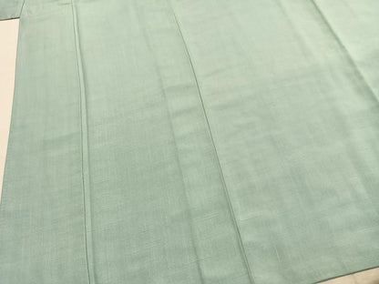 平和屋着物●結城紬　色無地　白藍色　証紙付き　正絹　逸品　AABK1500fy