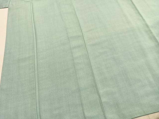 平和屋着物●結城紬　色無地　白藍色　証紙付き　正絹　逸品　AABK1500fy