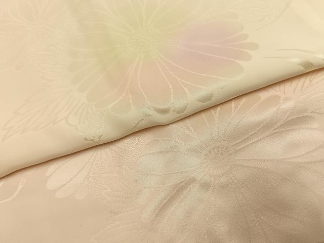 平和屋着物●振袖用長襦袢　無双仕立て　草花地紋　暈し染め　半衿刺繍　正絹　逸品　AABK1501fy