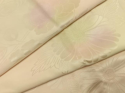 平和屋着物●振袖用長襦袢　無双仕立て　草花地紋　暈し染め　半衿刺繍　正絹　逸品　AABK1501fy