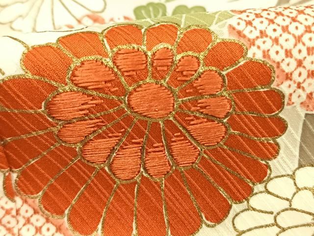 平和屋着物●訪問着　刺繍　花鳥文　暈し染め　金彩　正絹　逸品　AABK1502fy