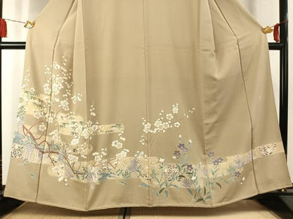 平和屋着物●訪問着　作家物　枝梅文　金彩　正絹　逸品　AABK1504fy