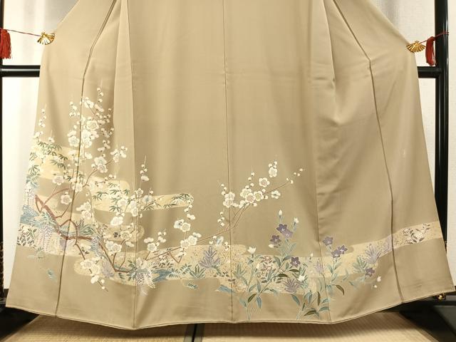 平和屋着物●訪問着　作家物　枝梅文　金彩　正絹　逸品　AABK1504fy