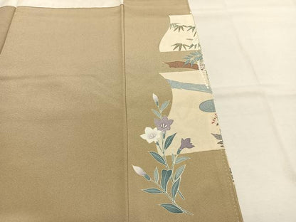 平和屋着物●訪問着　作家物　枝梅文　金彩　正絹　逸品　AABK1504fy