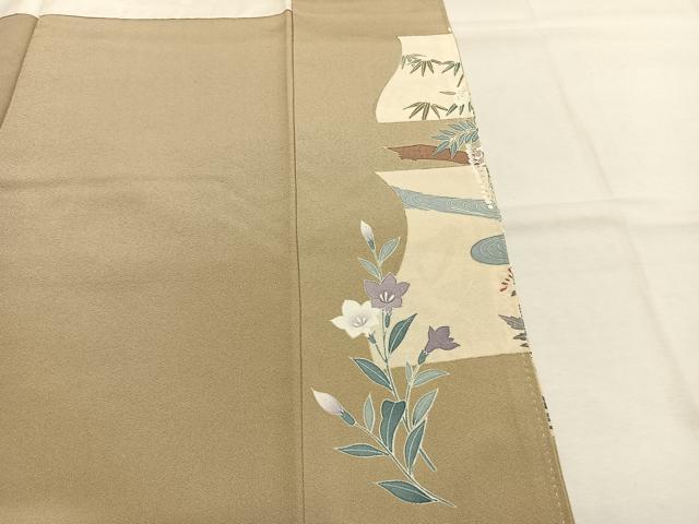 平和屋着物●訪問着　作家物　枝梅文　金彩　正絹　逸品　AABK1504fy