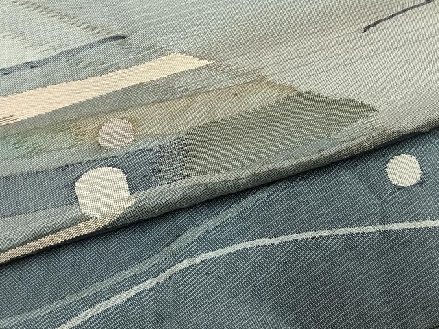 平和屋着物●訪問着　紬地　漢方染　抽象文様　暈し染め　正絹　逸品　AABK1510fy