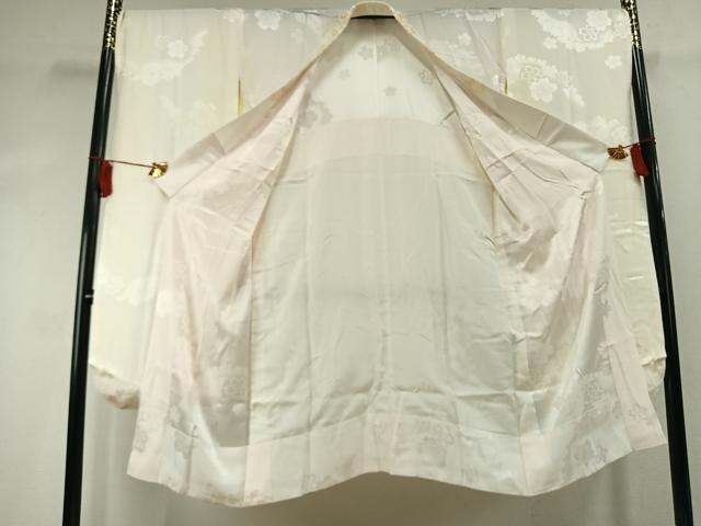 平和屋着物●振袖用長襦袢　無双仕立て　舞桜地紋　暈し染め　半衿刺繍　正絹　逸品　AABK1511fy